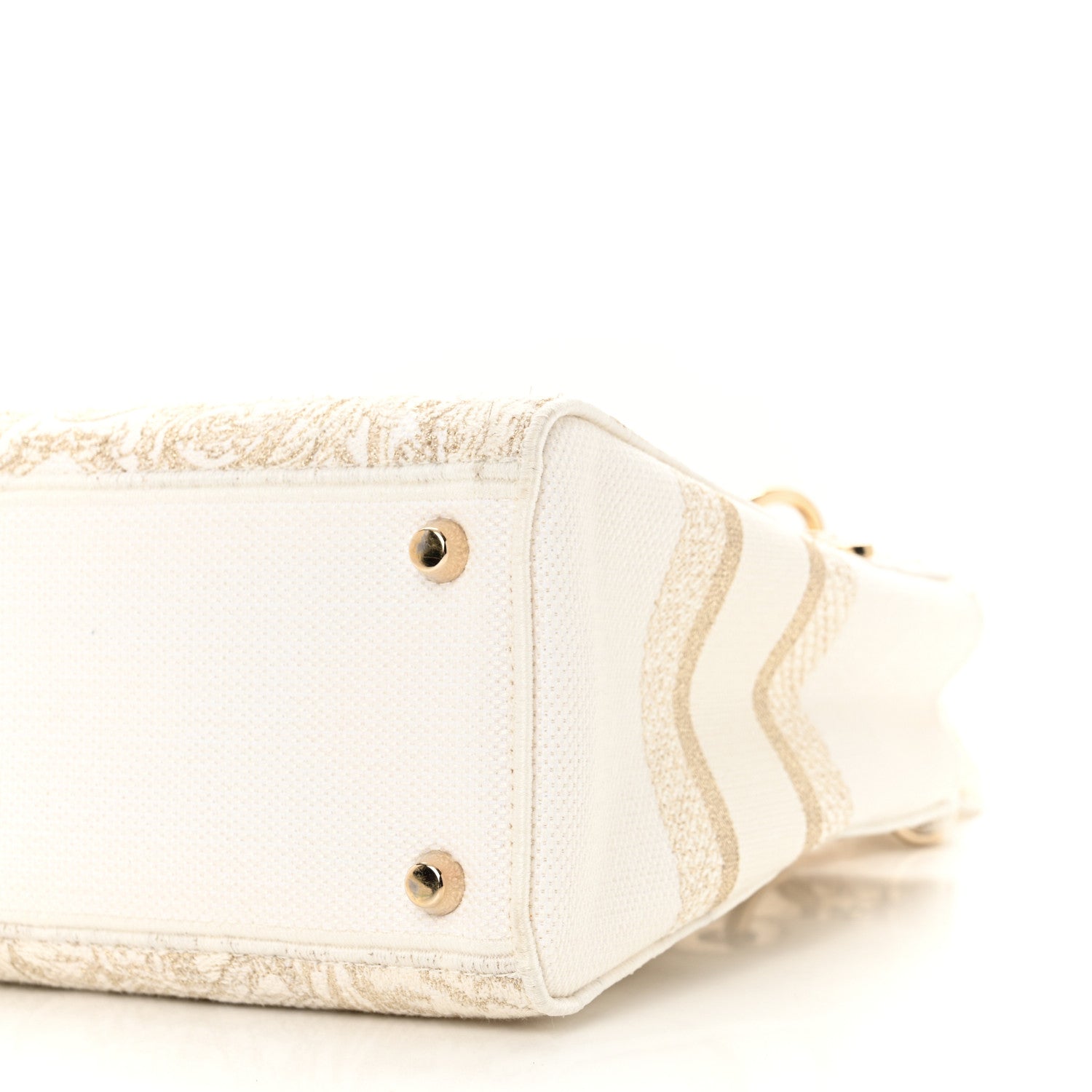 Canvas Around The World Stella Embroidered Medium Lady D-Lite White Gold - Image 8