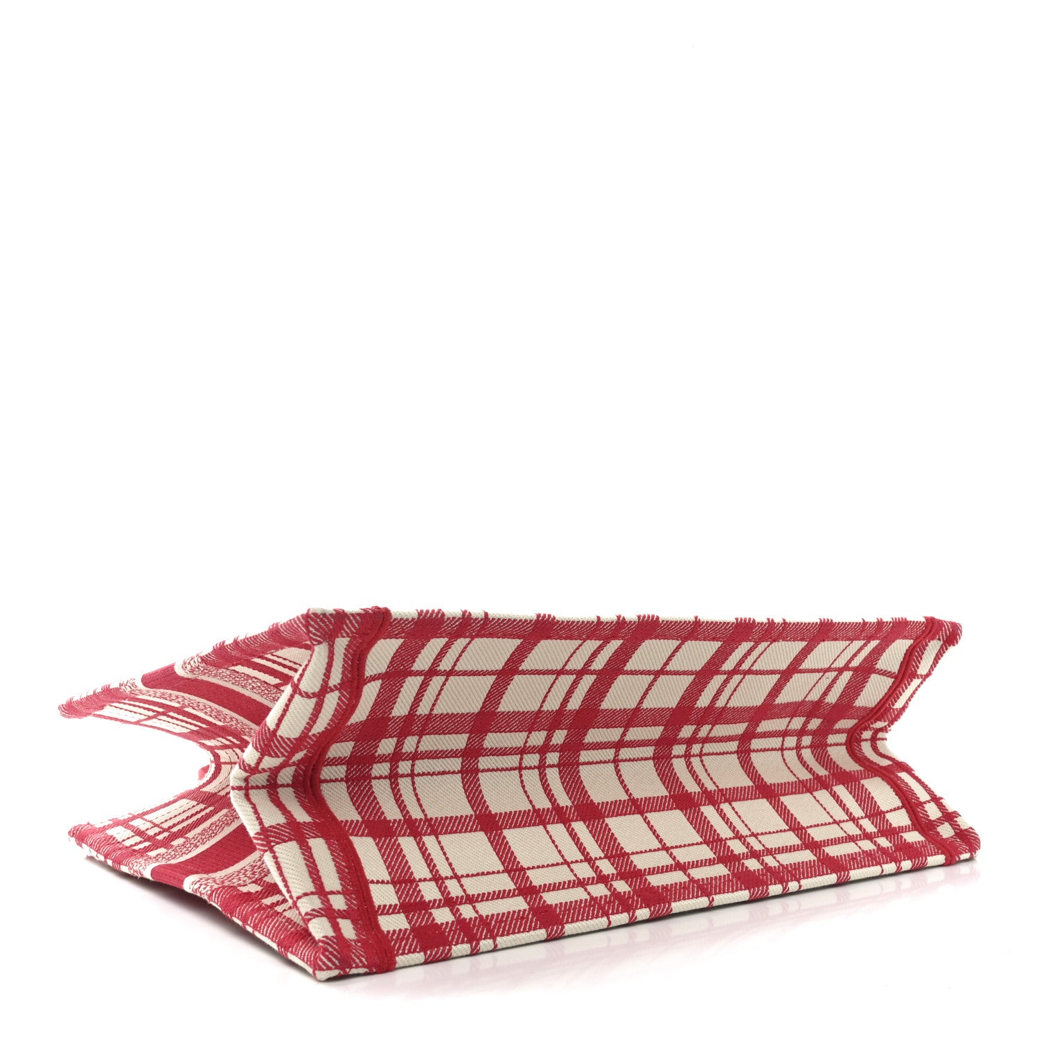 Canvas Embroidered Medium Check'n'Dior Book Tote Red Multicolor - Image 4