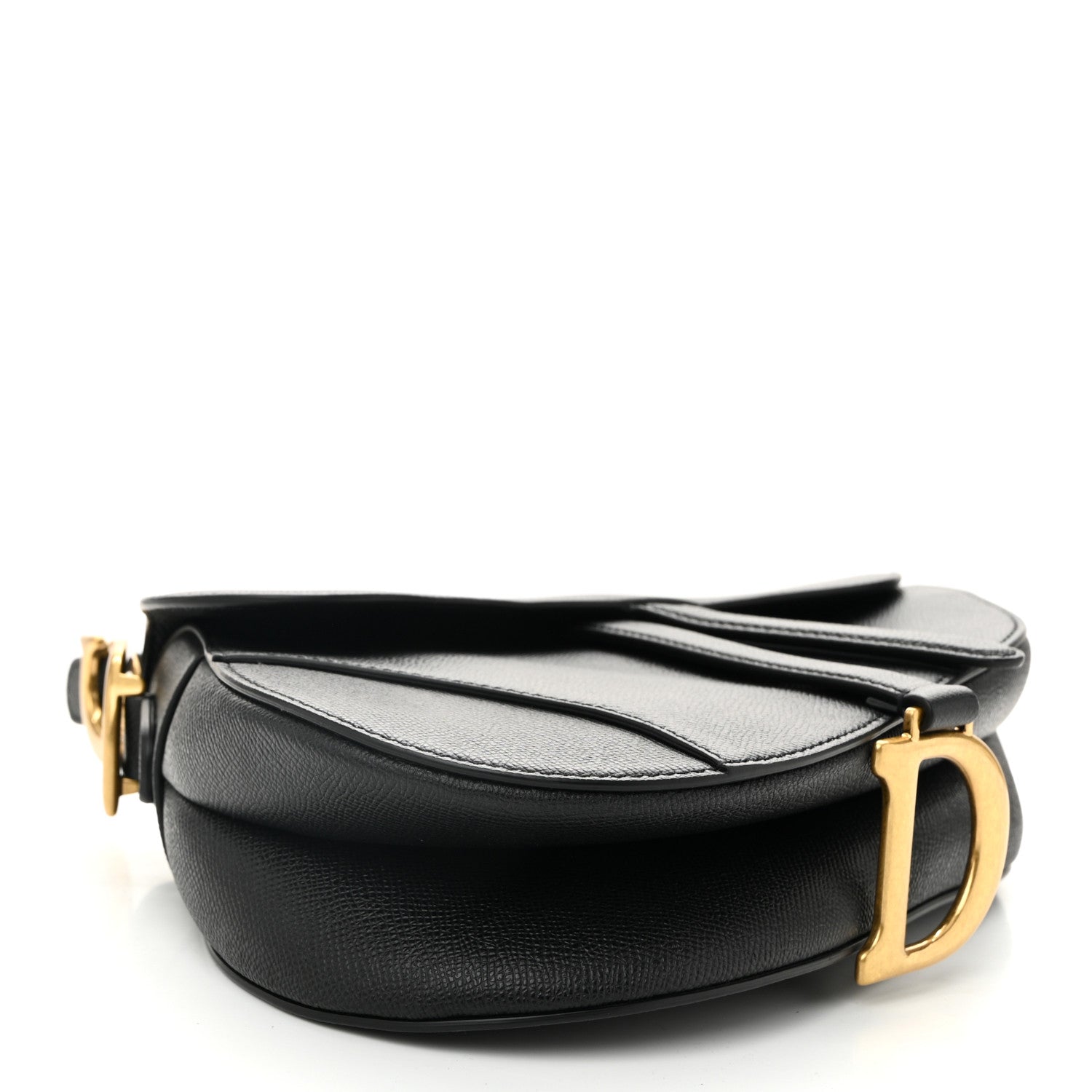 Grained Calfskin Saddle Bag Black - Image 4