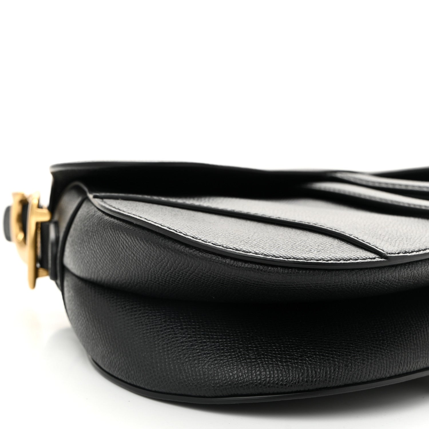 Grained Calfskin Saddle Bag Black - Image 9