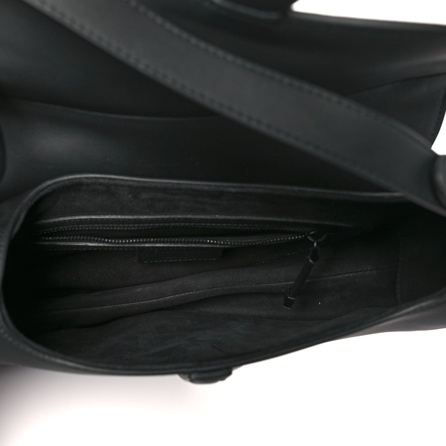 Ultra Matte Calfskin Saddle Bag With Strap Black - Image 4