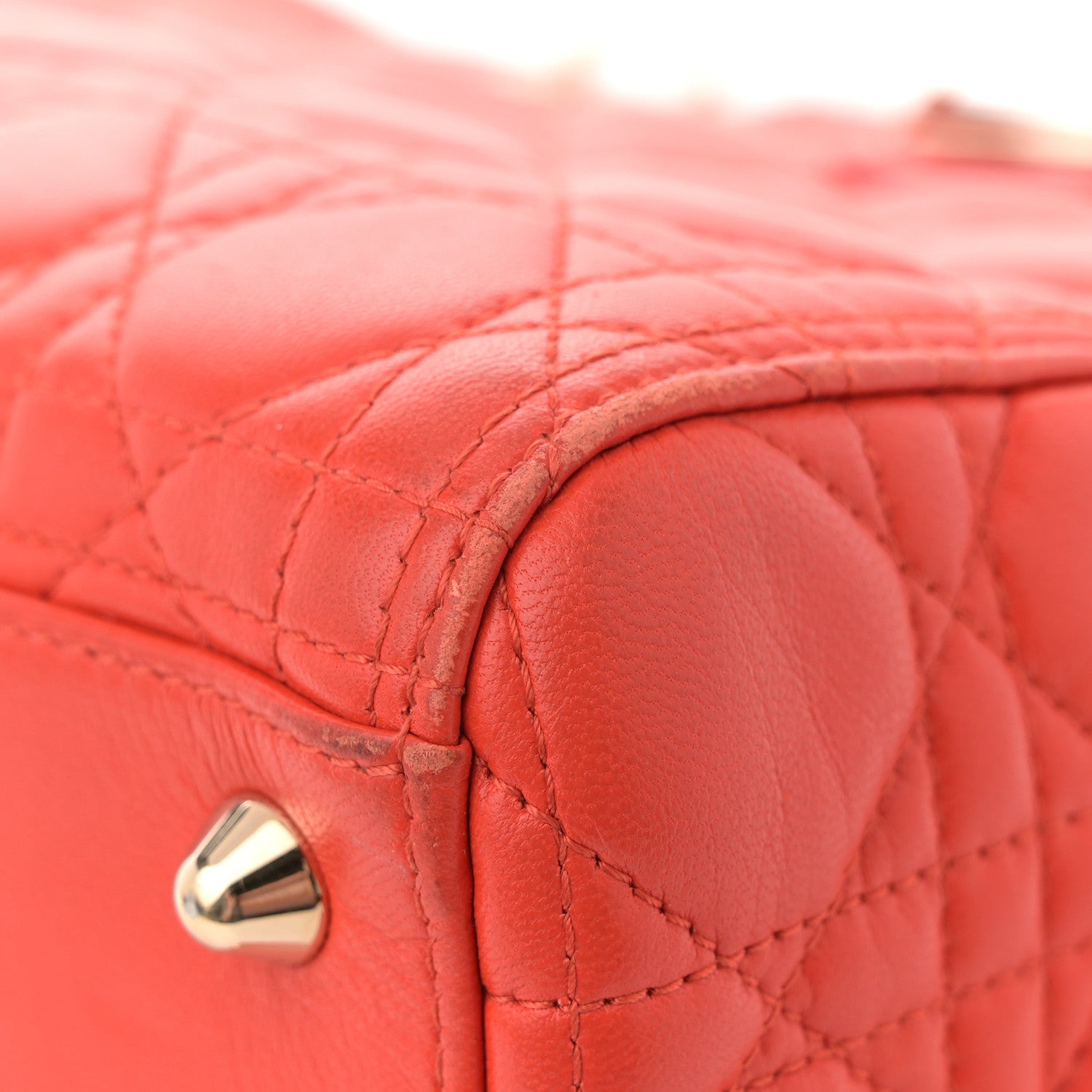 Lambskin Cannage Large Lady Dior Orange - Image 10