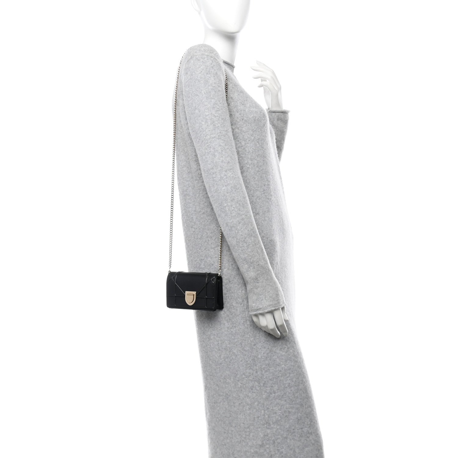 Lambskin Baby Diorama Flap Bag Black - Image 2