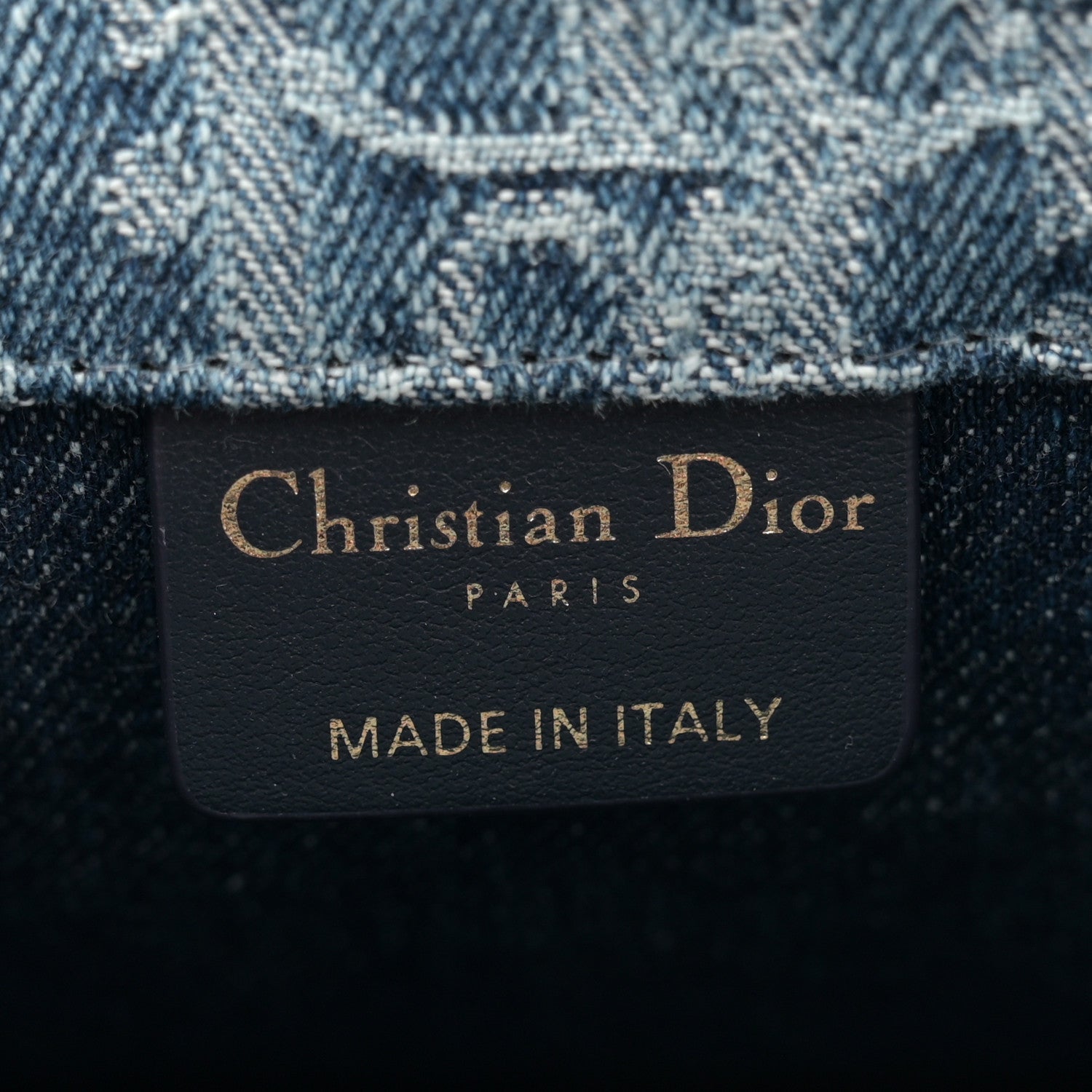 Denim Oblique Mini Book Tote With Strap Blue - Image 4