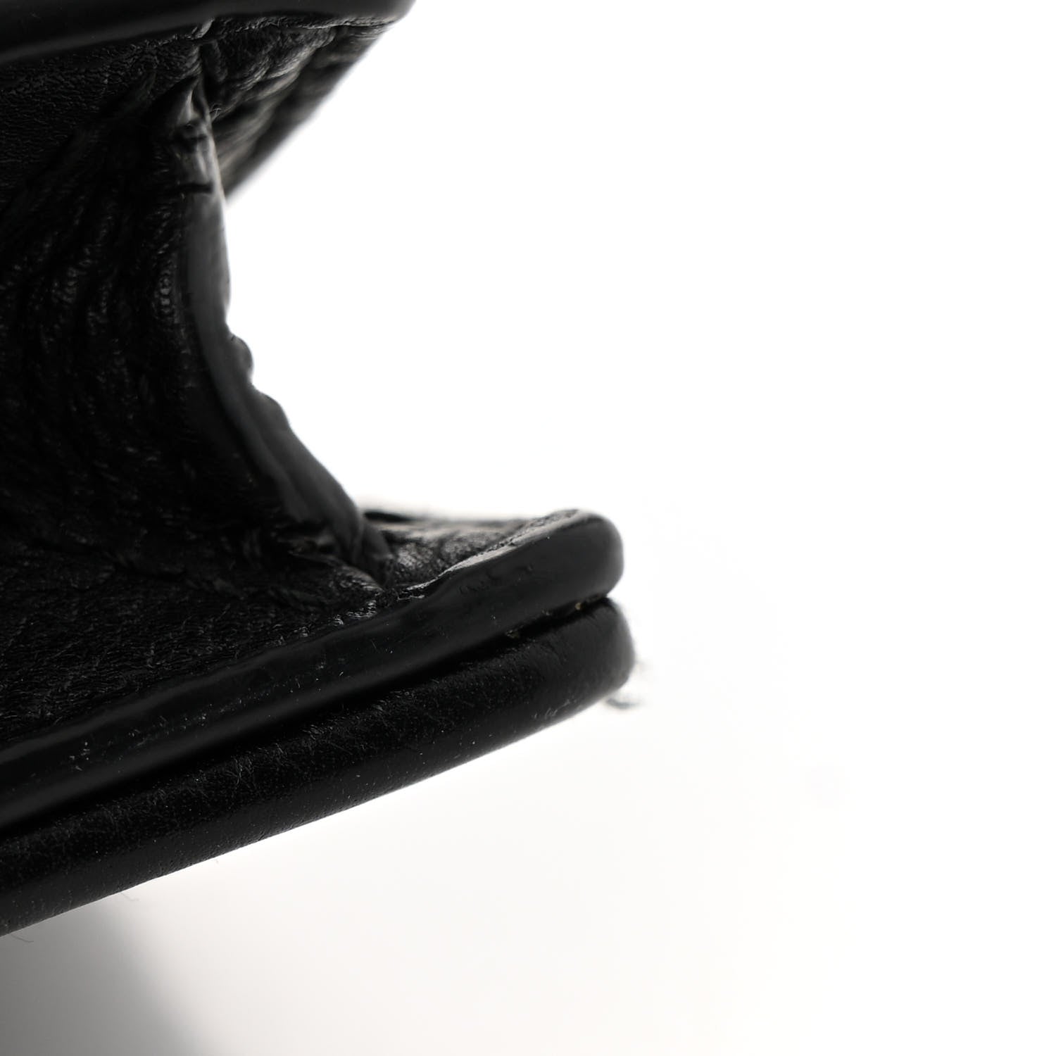 Supple Calfskin Caro Pouch with Chain Black - Image 11