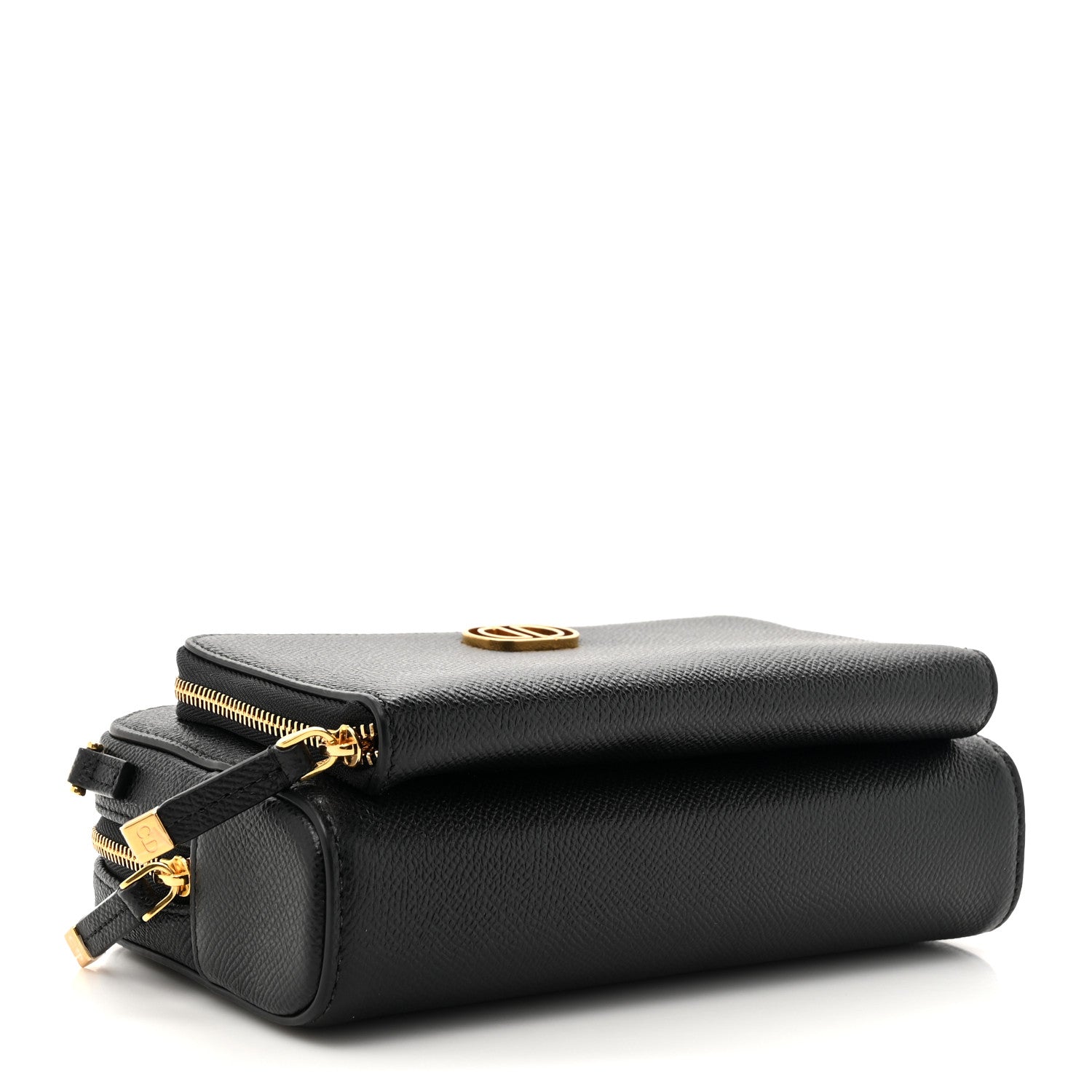 Grained Calfskin Caro Double Pouch Black - Image 4