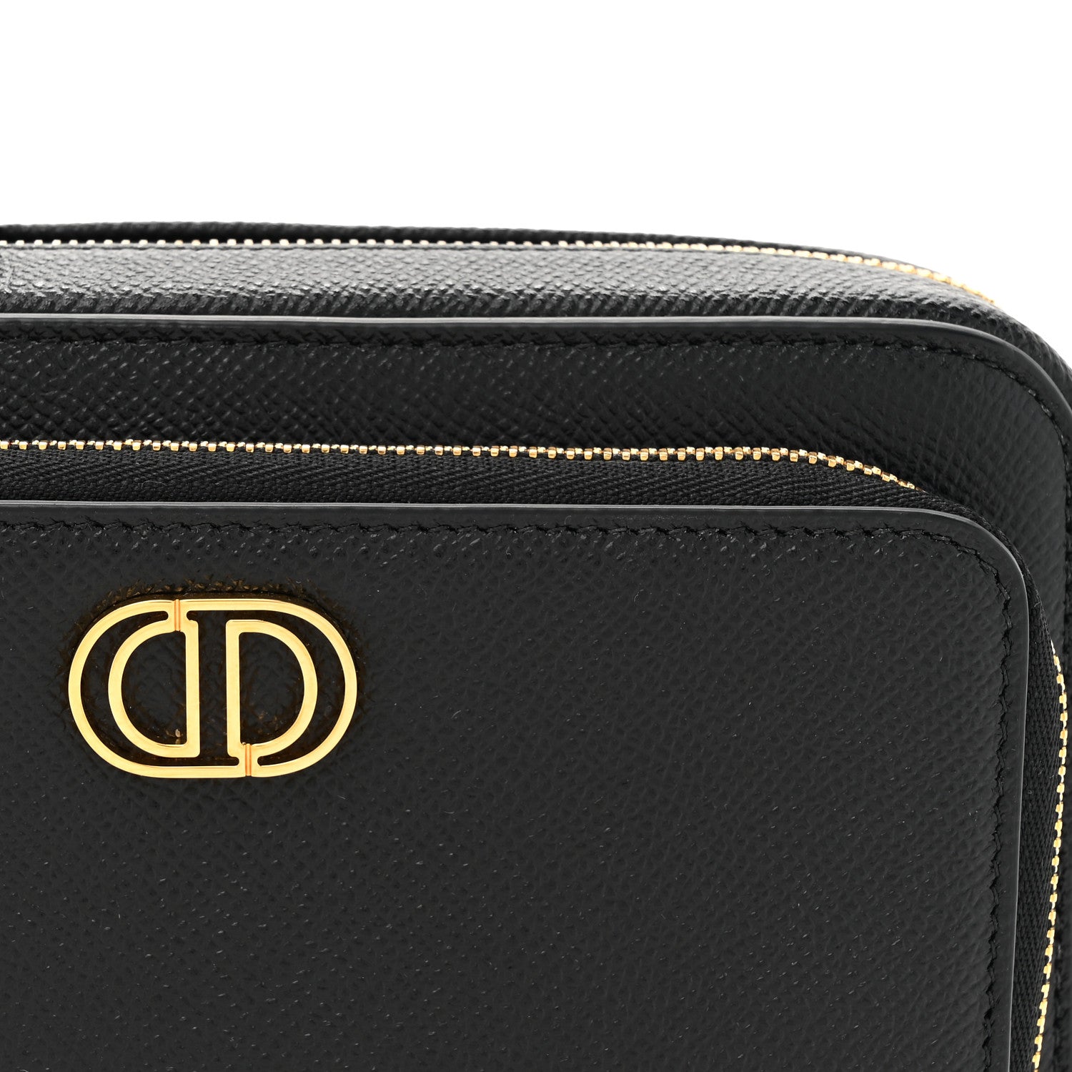 Grained Calfskin Caro Double Pouch Black - Image 8