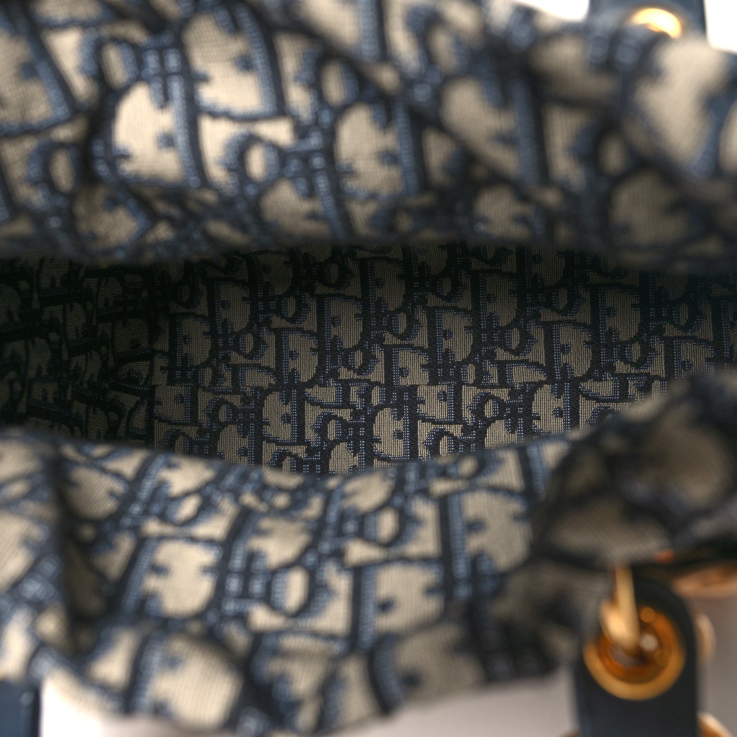 Wicker Oblique Medium Lady Dior Bag Blue - Image 4