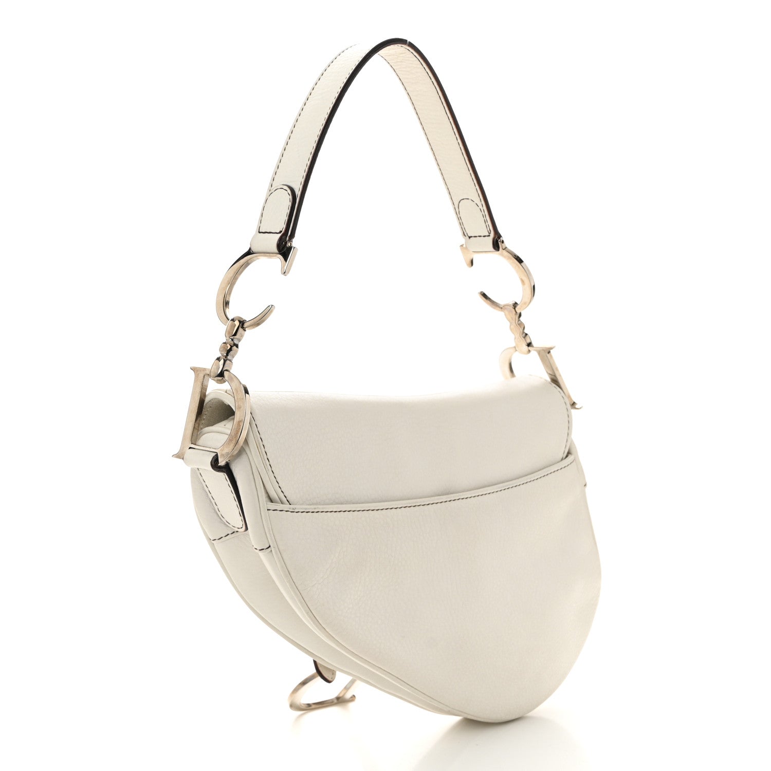 Calfskin Saddle Bag White - Image 3