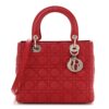 Lambskin Cannage Medium Lady Dior Red