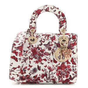 Calfskin Le Coeur Des Papillons Small My ABCDior Lady Dior White Multicolor