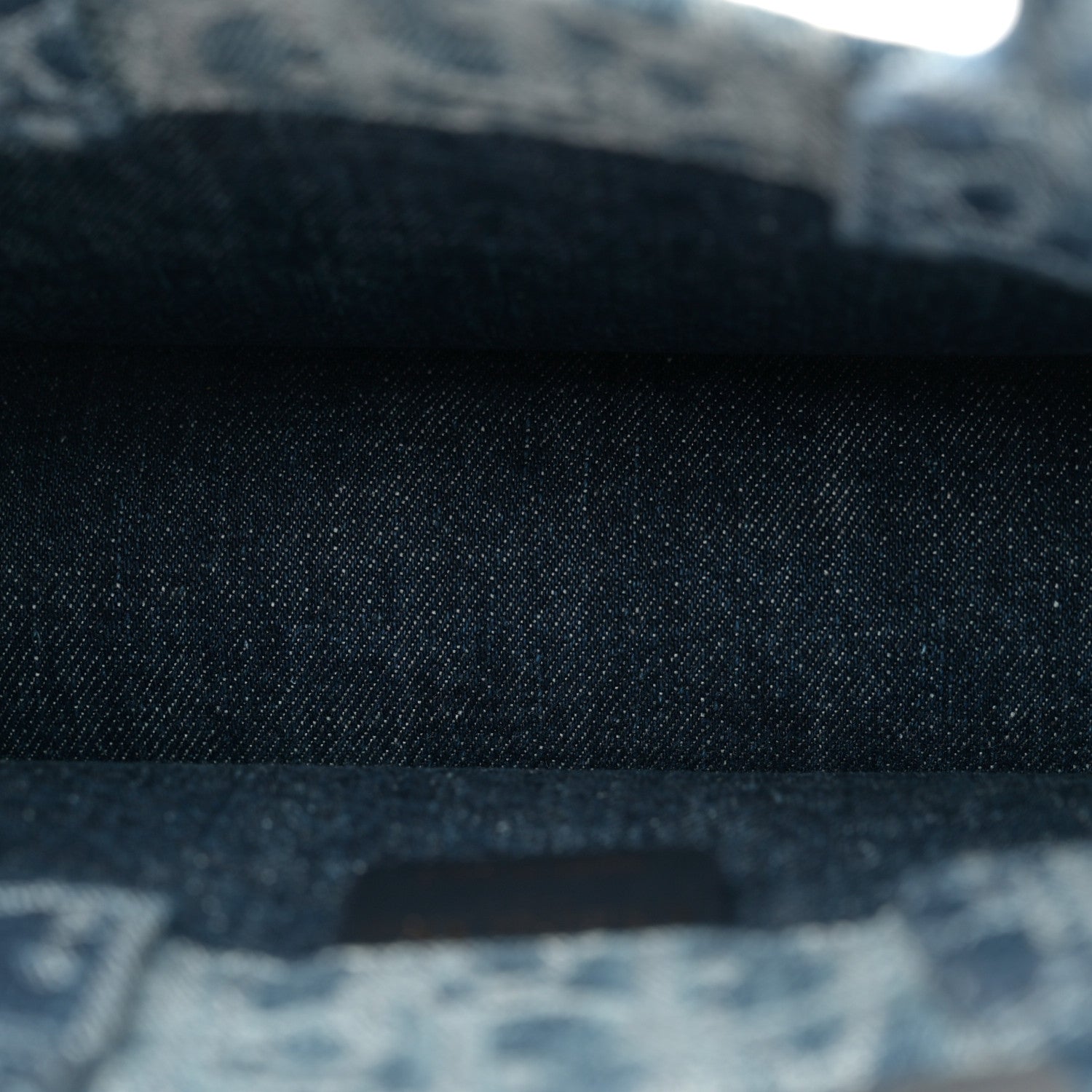 Denim Oblique Mini Book Tote With Strap Blue - Image 3