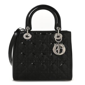 Patent Cannage Medium Lady Dior Black