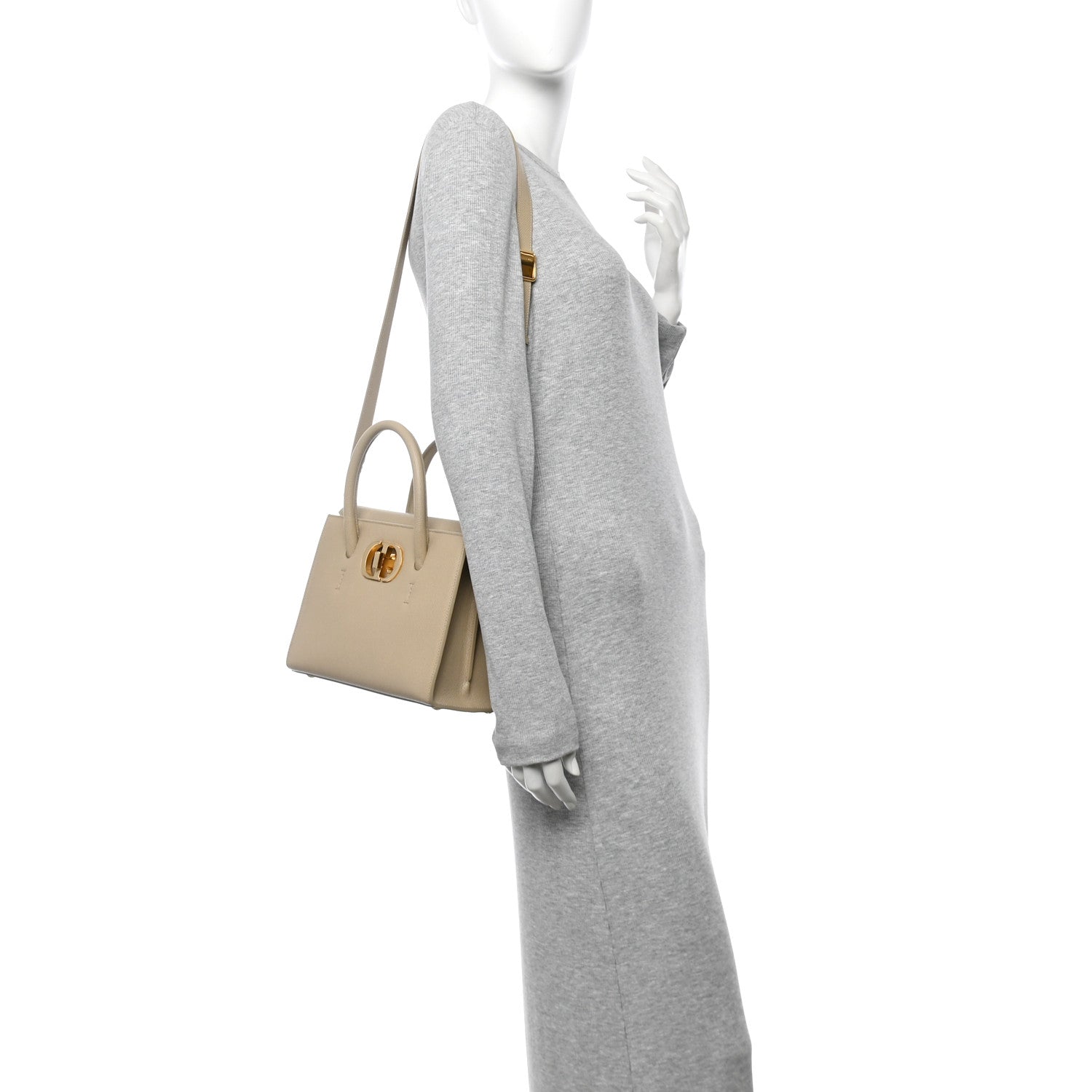 Grained Calfskin Medium St. Honore Tote Beige - Image 2