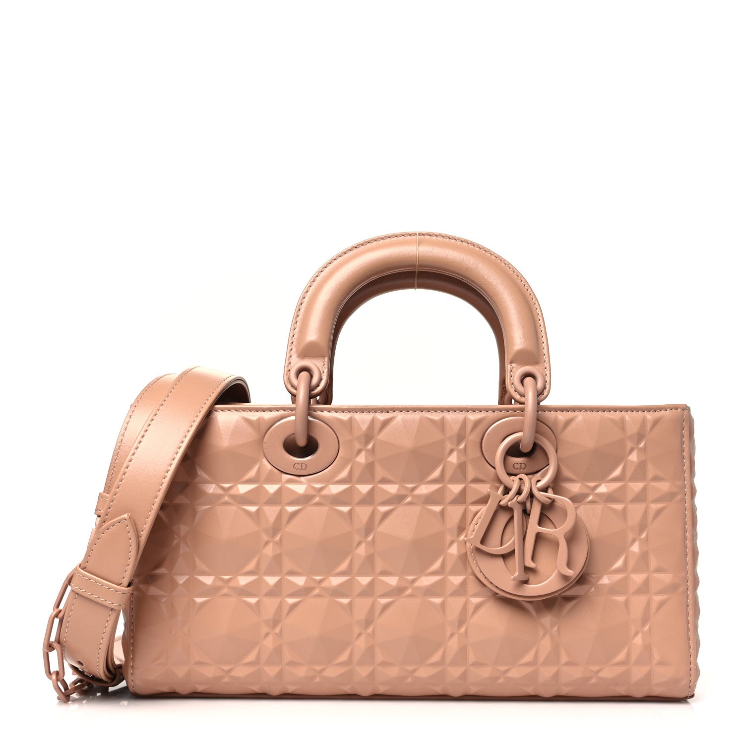 Calfskin Cannage Diamond Medium Lady D-Joy Rose Des Vents