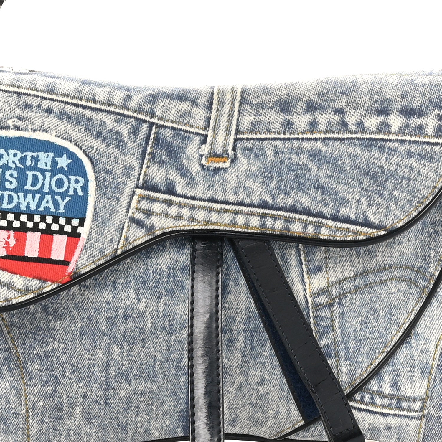 Denim Speedway Double Saddle Bag Blue - Image 8