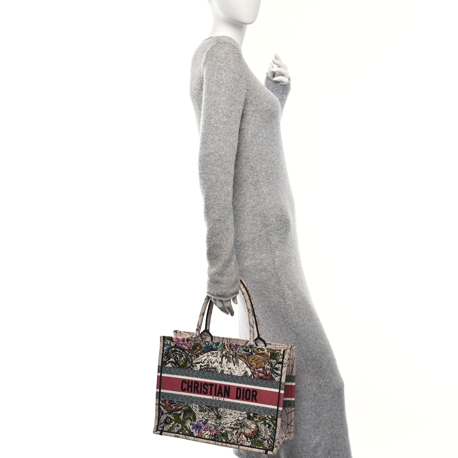 Canvas Embroidered Medium Zodiac Book Tote Latte Multicolor - Image 2