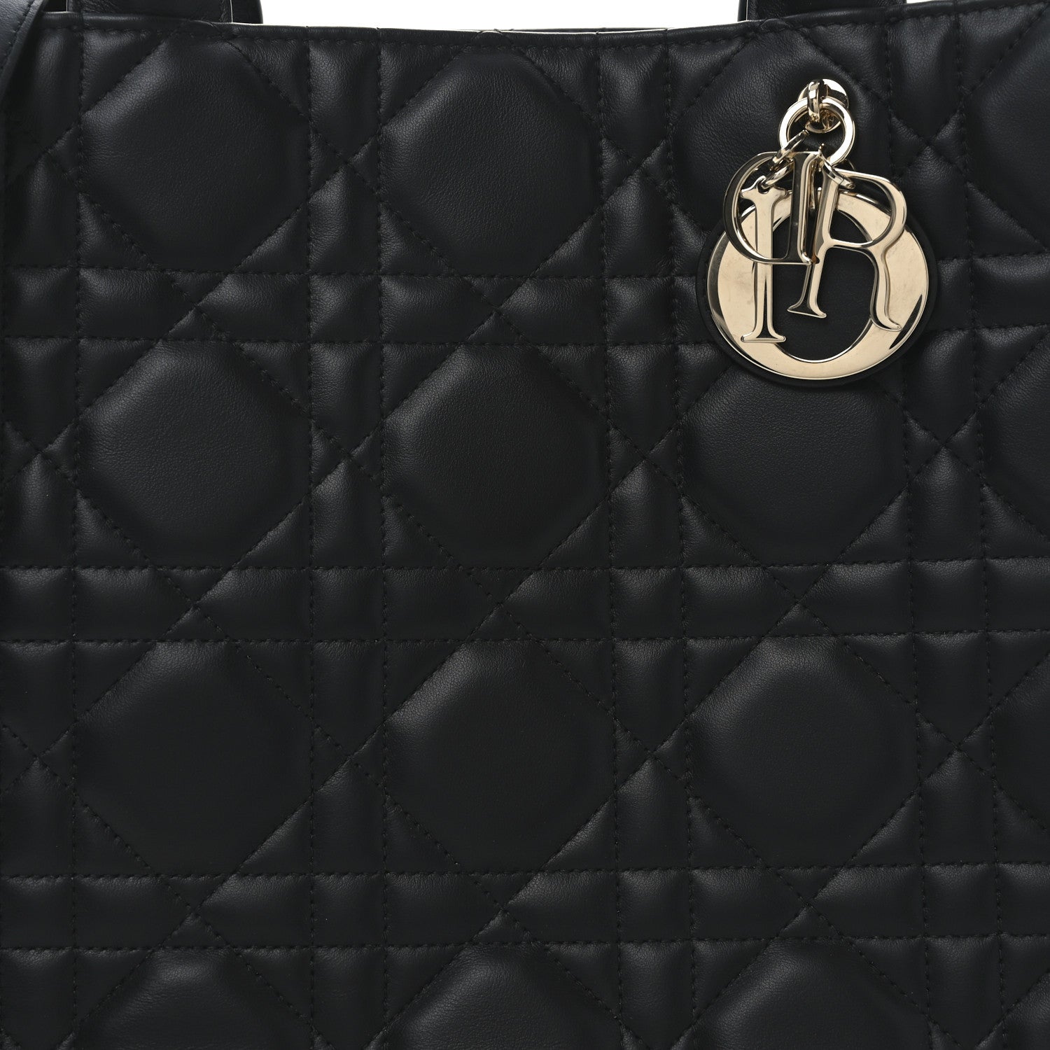 Calfskin Macro Cannage Medium Book Tote Black - Image 4