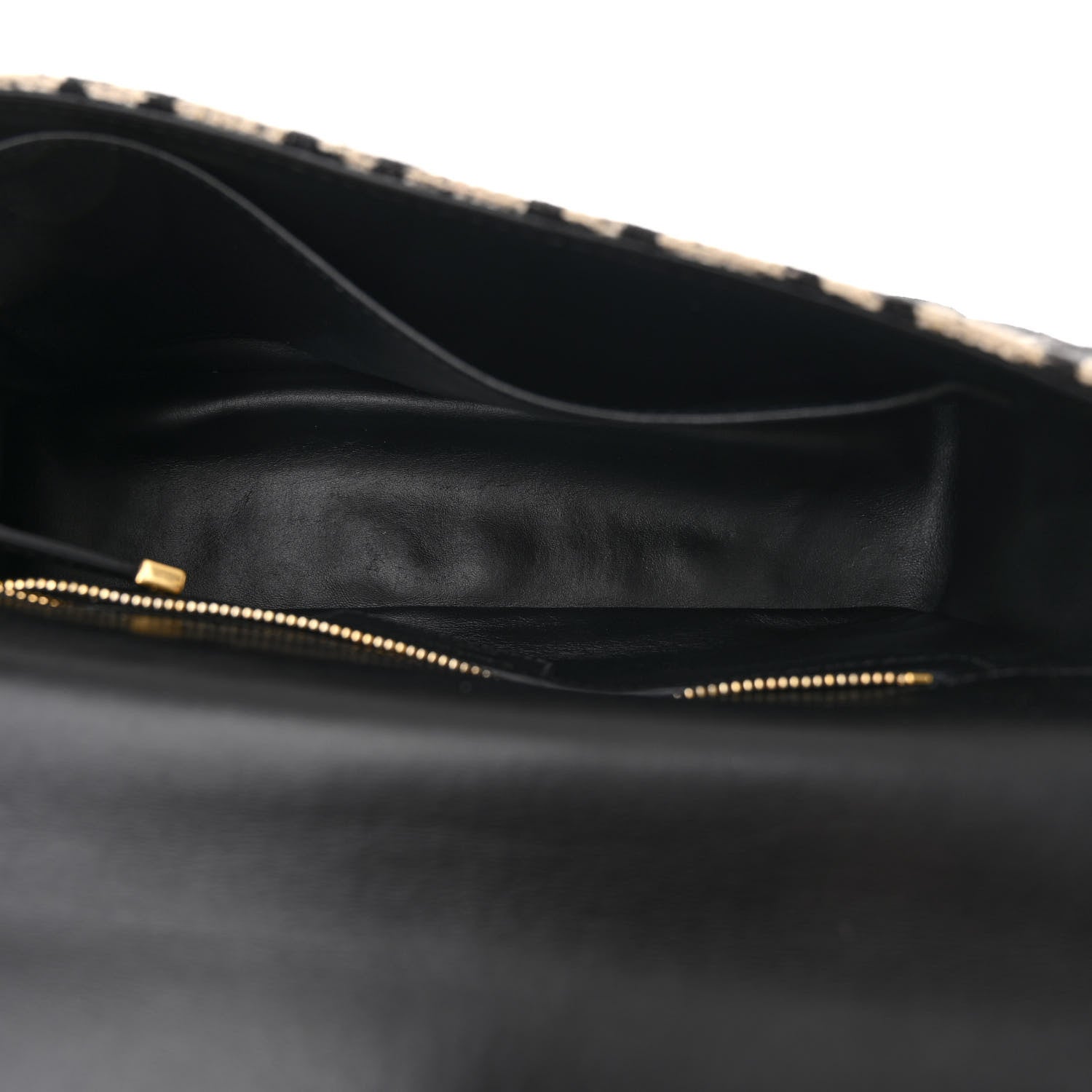 Technical Canvas Macro Houndstooth Medium Caro Bag Black White - Image 4