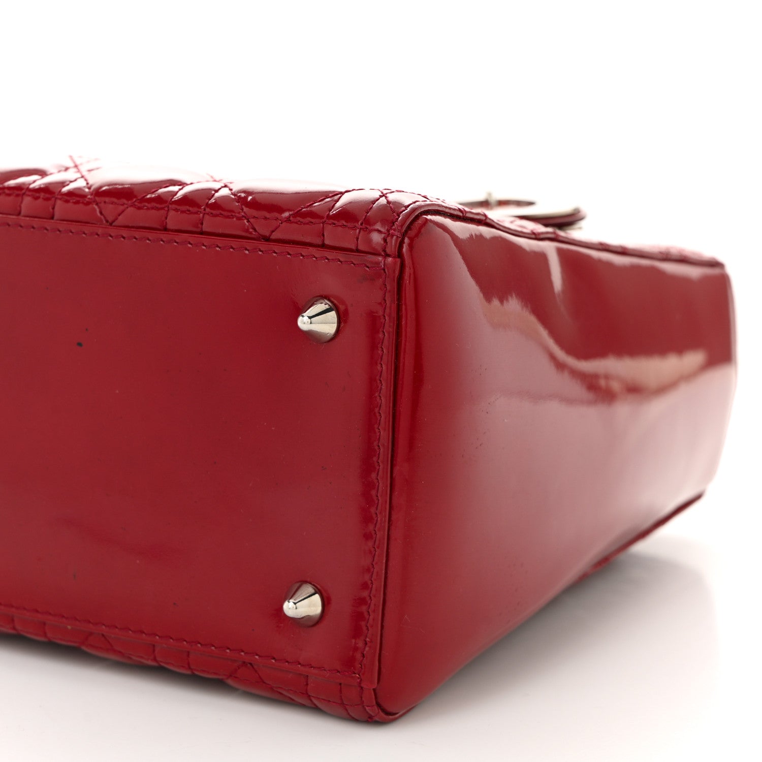 Patent Cannage Medium Lady Dior Red - Image 8
