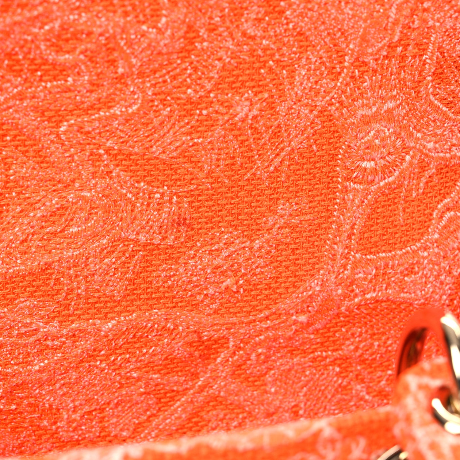 Canvas Toile De Jouy Reverse Embroidered Medium Lady D-Lite Fluorescent Orange - Image 12