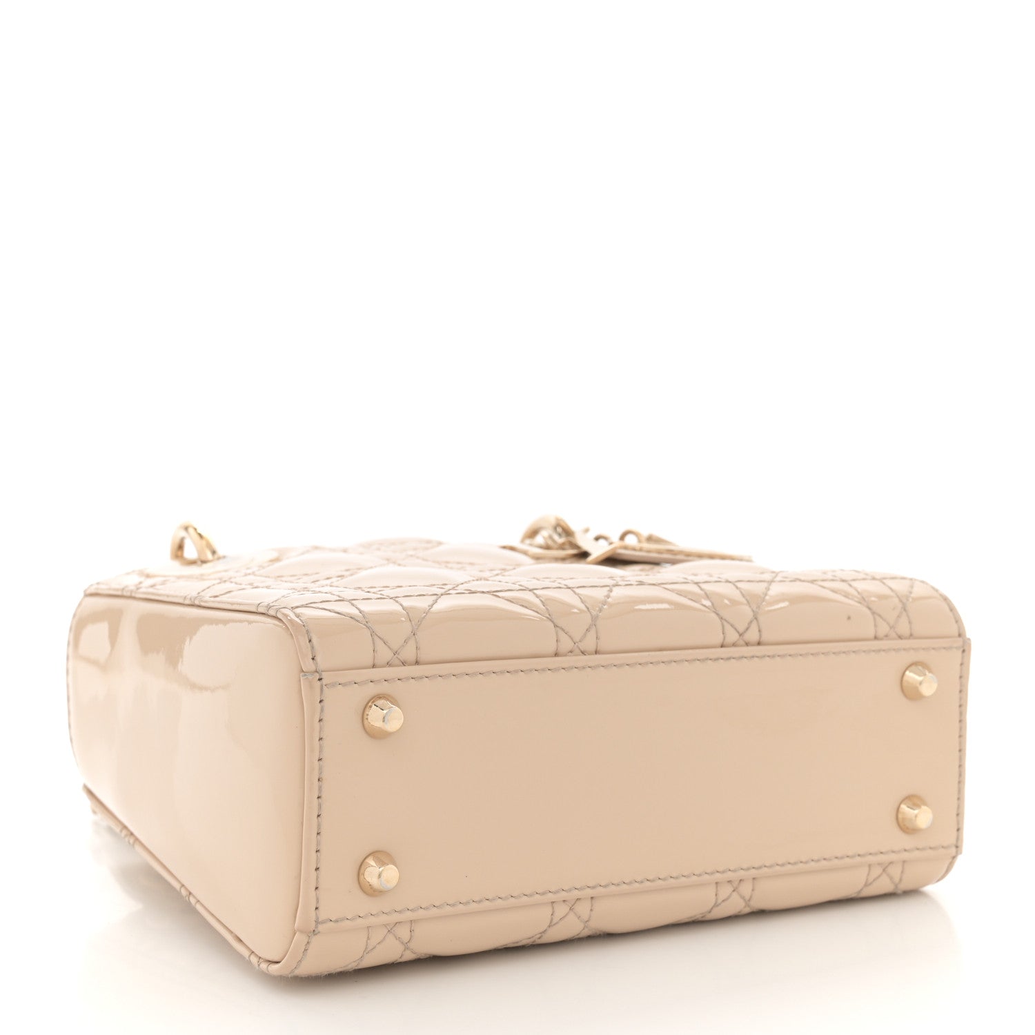 Patent Cannage Mini Lady Dior Beige - Image 4