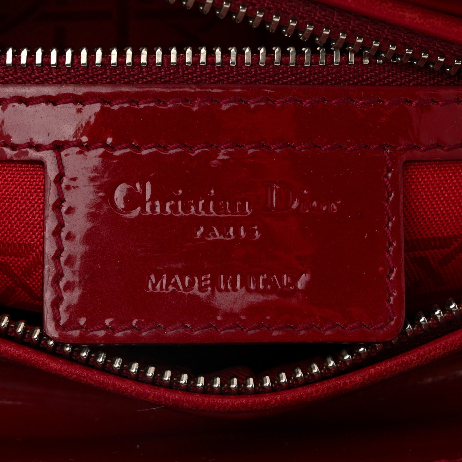Patent Cannage Medium Lady Dior Red - Image 4