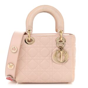 Lambskin Cannage Small Lucky Badges My Lady Dior Pink