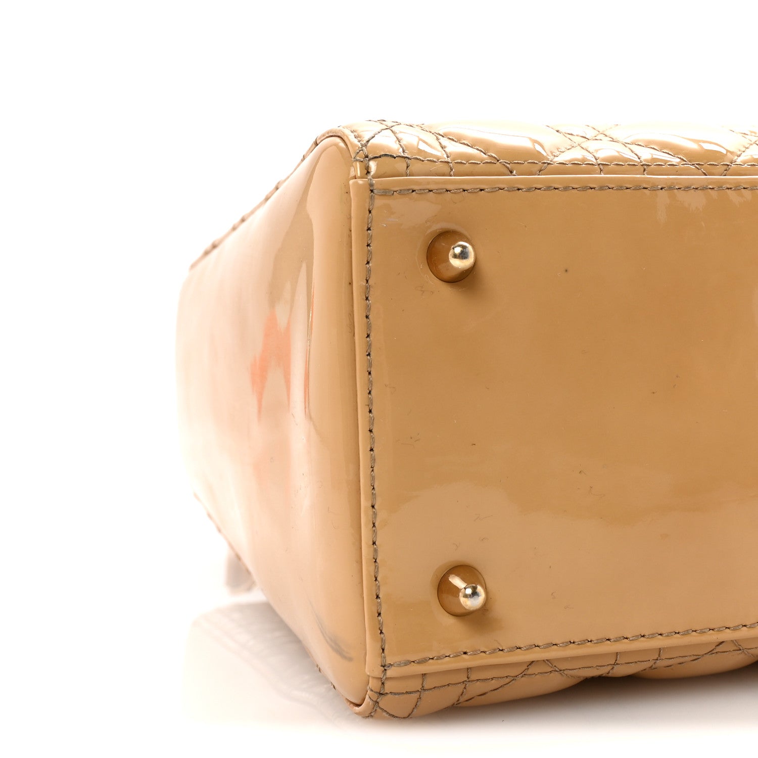 Patent Cannage Medium Lady Dior Beige - Image 7