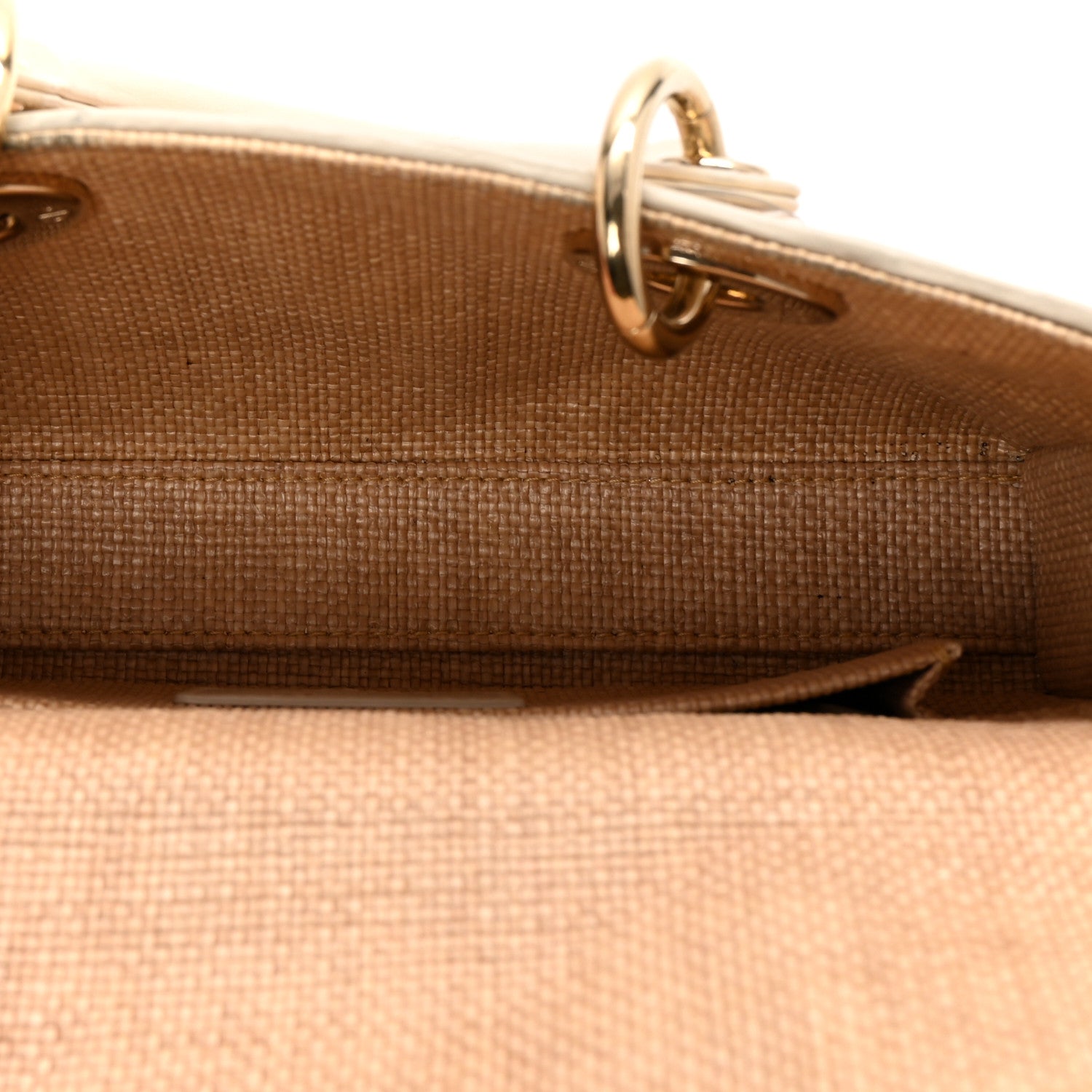 Raffia Macro Cannage Small Lady D-Joy Latte - Image 4