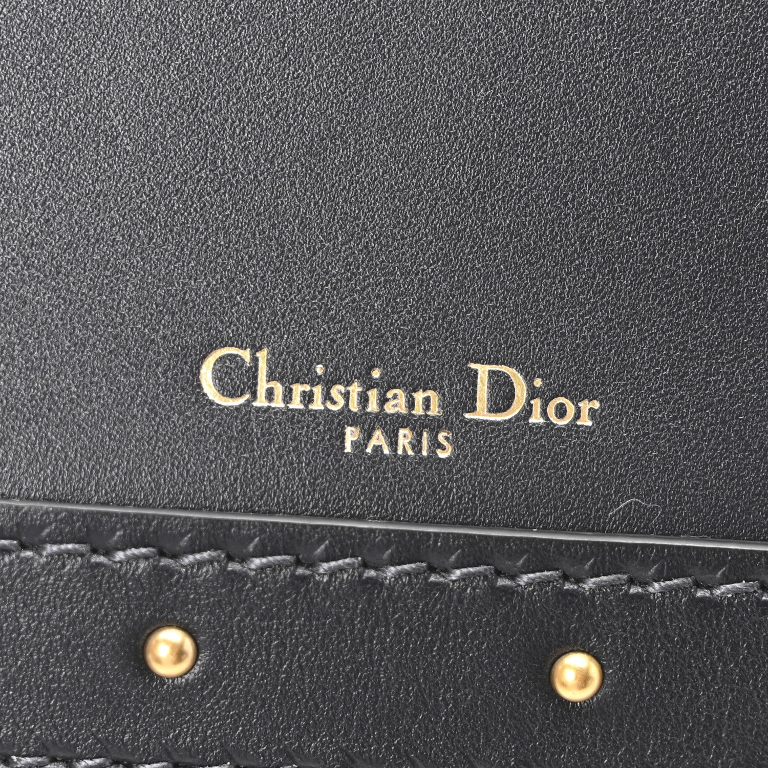 Calfskin Studded Square Dioraddict Flap Black - Image 6