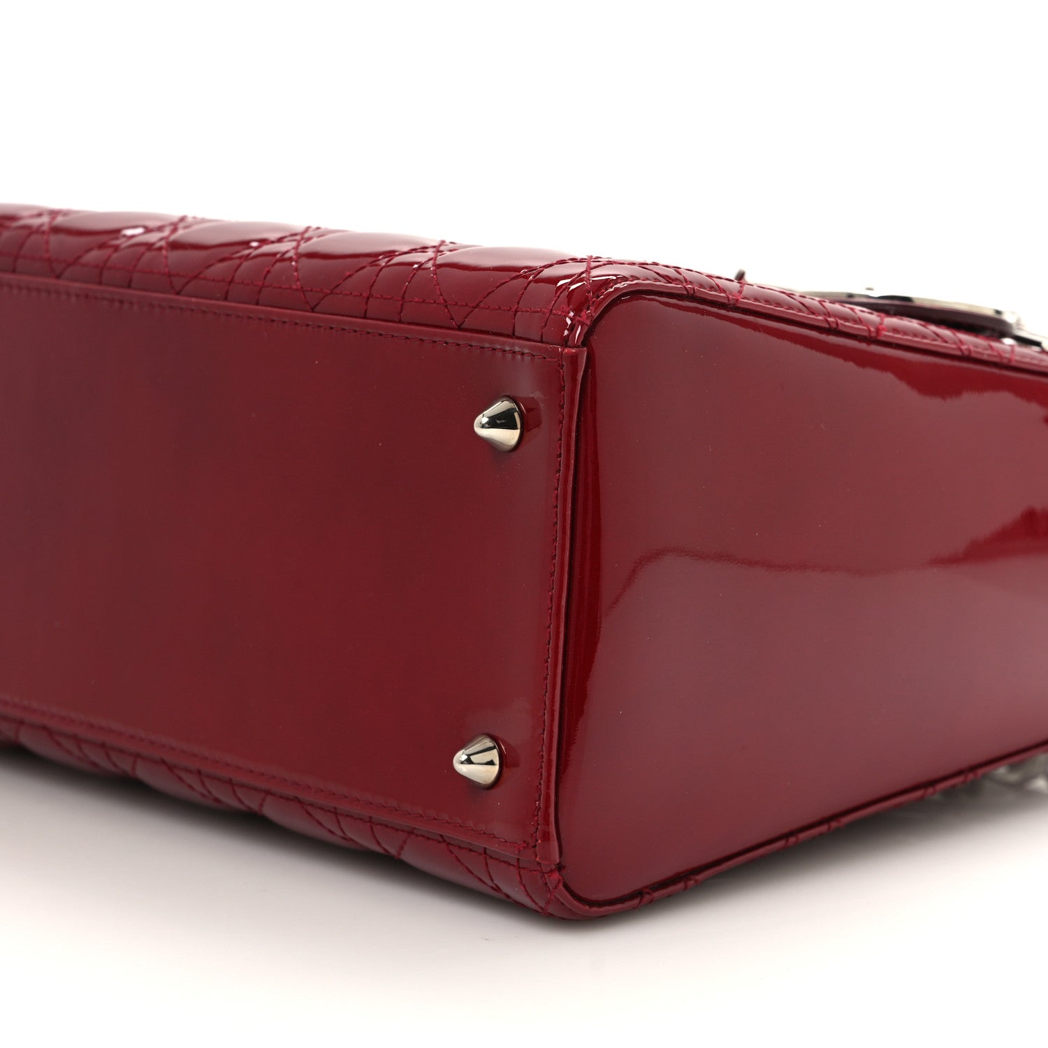 Patent Cannage Medium Lady Dior Red - Image 9