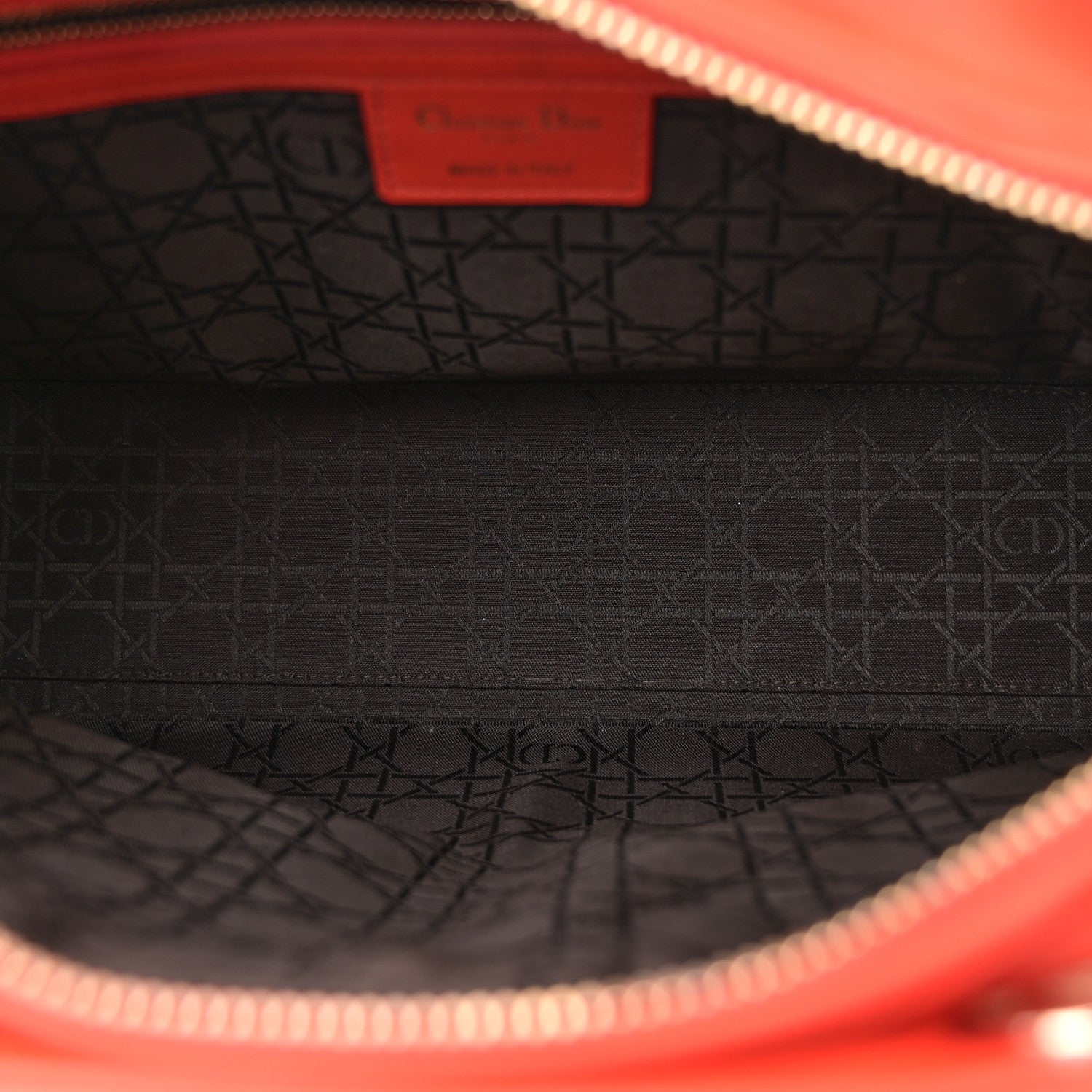 Lambskin Cannage Large Lady Dior Orange - Image 4