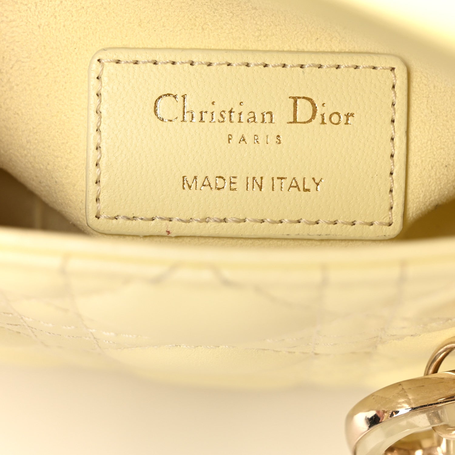 Lambskin Cannage Mini Lady Dior Soft Yellow - Image 6