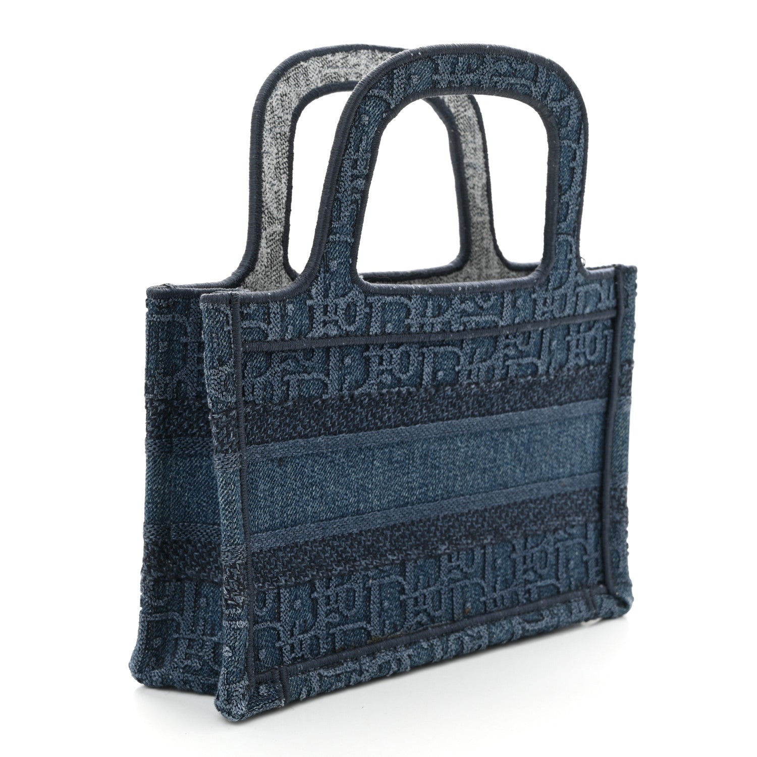 Oblique Denim Mini Book Tote Blue - Image 3