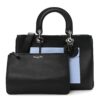 Smooth Calfskin Tri-Color Diorissimo Pocket Tote Black Blue Red