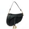 Grained Calfskin Saddle Bag With Strap Black