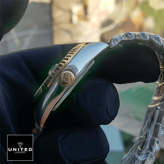 Rolex Day-Date 128238 "Yellow Gold" High-End Clone 1:1 rolex day date 38mm mop replica4 Rolex Day-Date 128238 MOP Replica Silver Case & Gold Crown Pusher