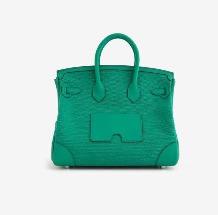 Hermes Birkin 25 Cargo in Vert Vertigo Goeland Canvas and Swift with Palladium Hardware - Image 3