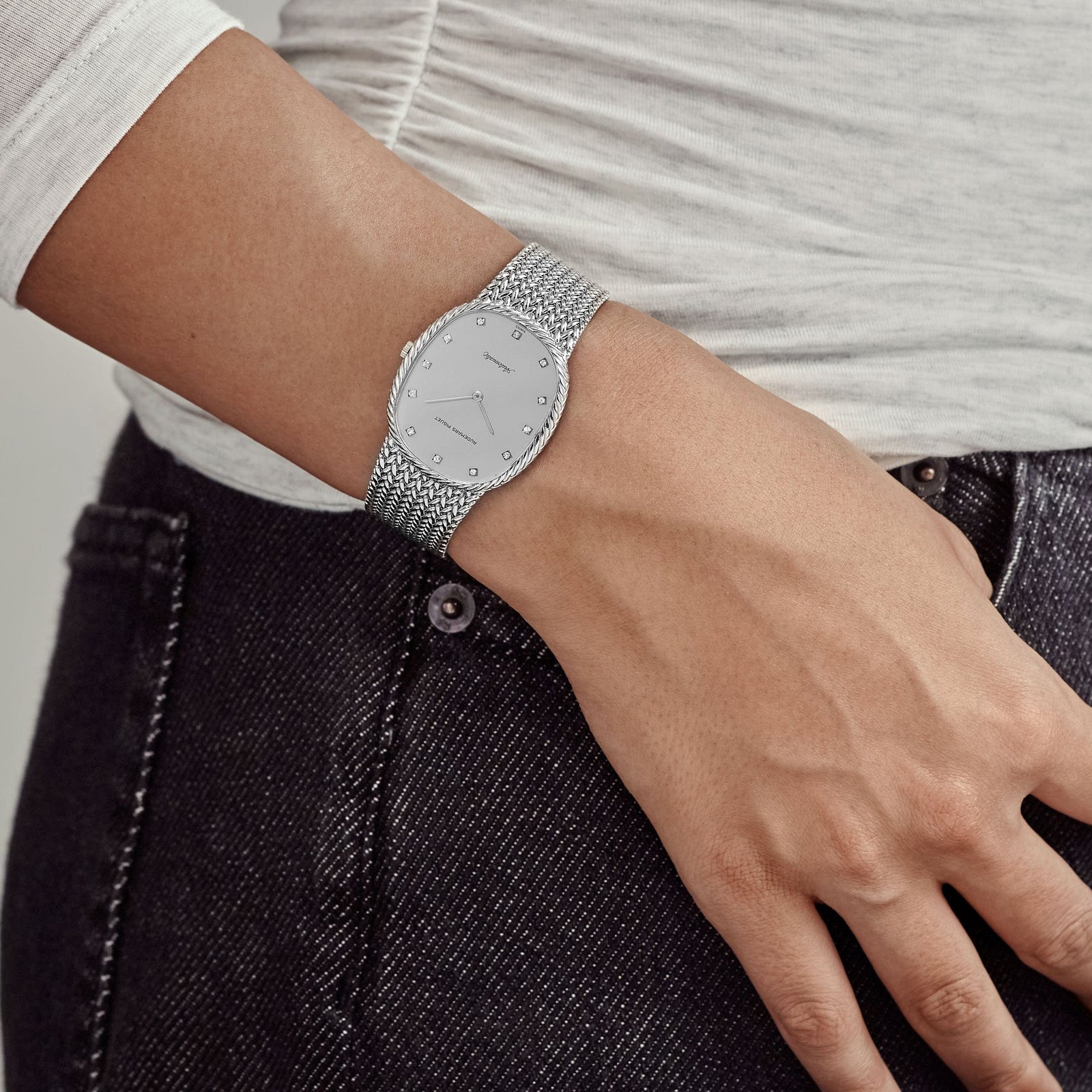 Audemars Piguet Jumbo Ellipse White Gold Silver Diamond Dial Automatic - Image 2