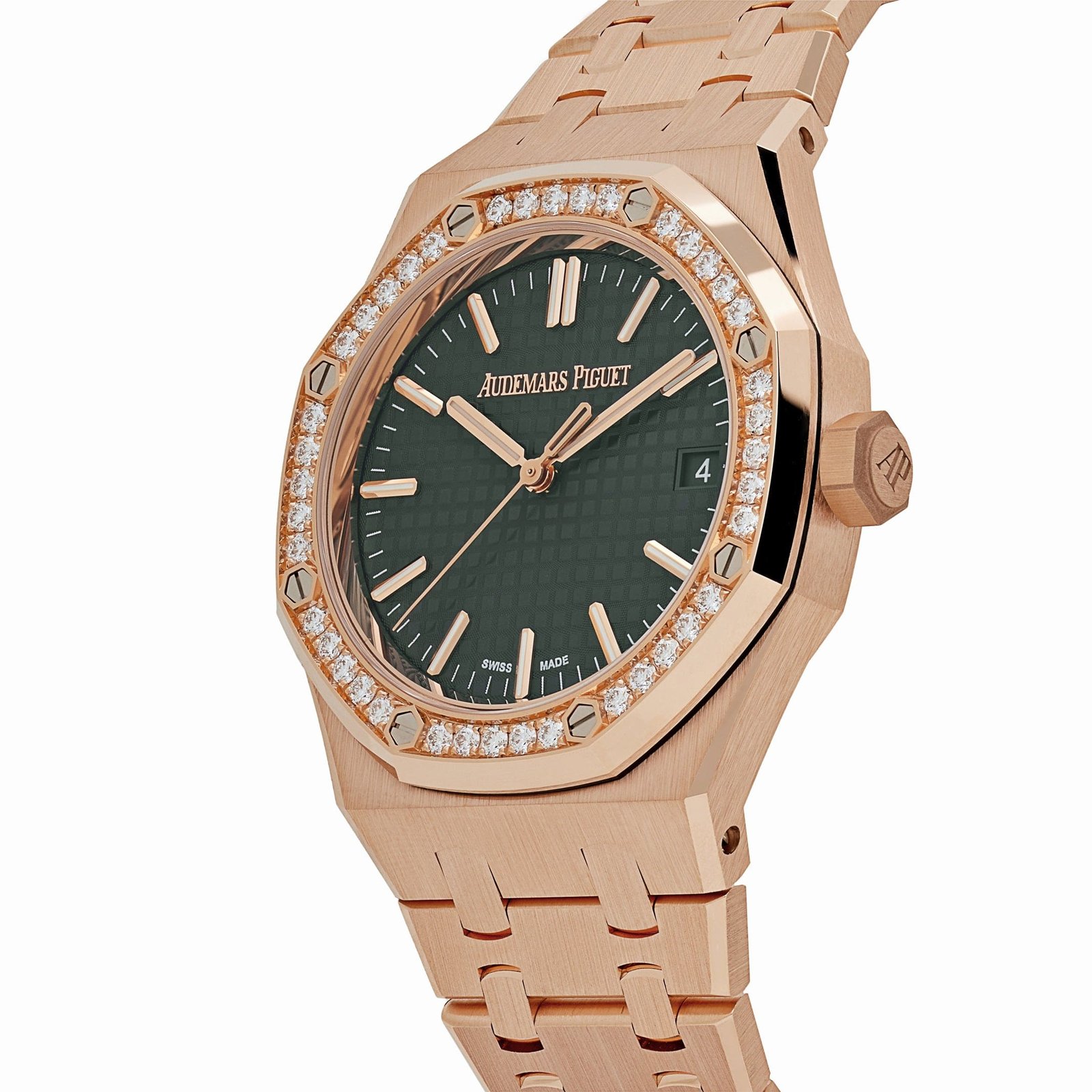 Audemars Piguet Royal Oak 15551OR.ZZ.1356OR.06 Selfwinding Rose Gold Khaki Green Dial - Image 5
