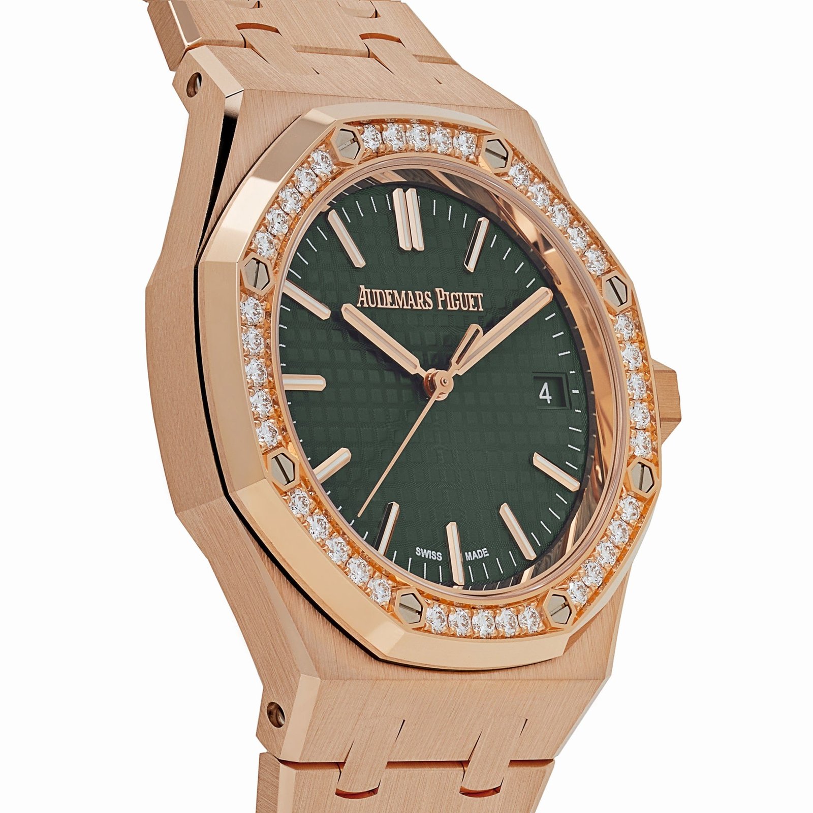Audemars Piguet Royal Oak 15551OR.ZZ.1356OR.06 Selfwinding Rose Gold Khaki Green Dial - Image 4