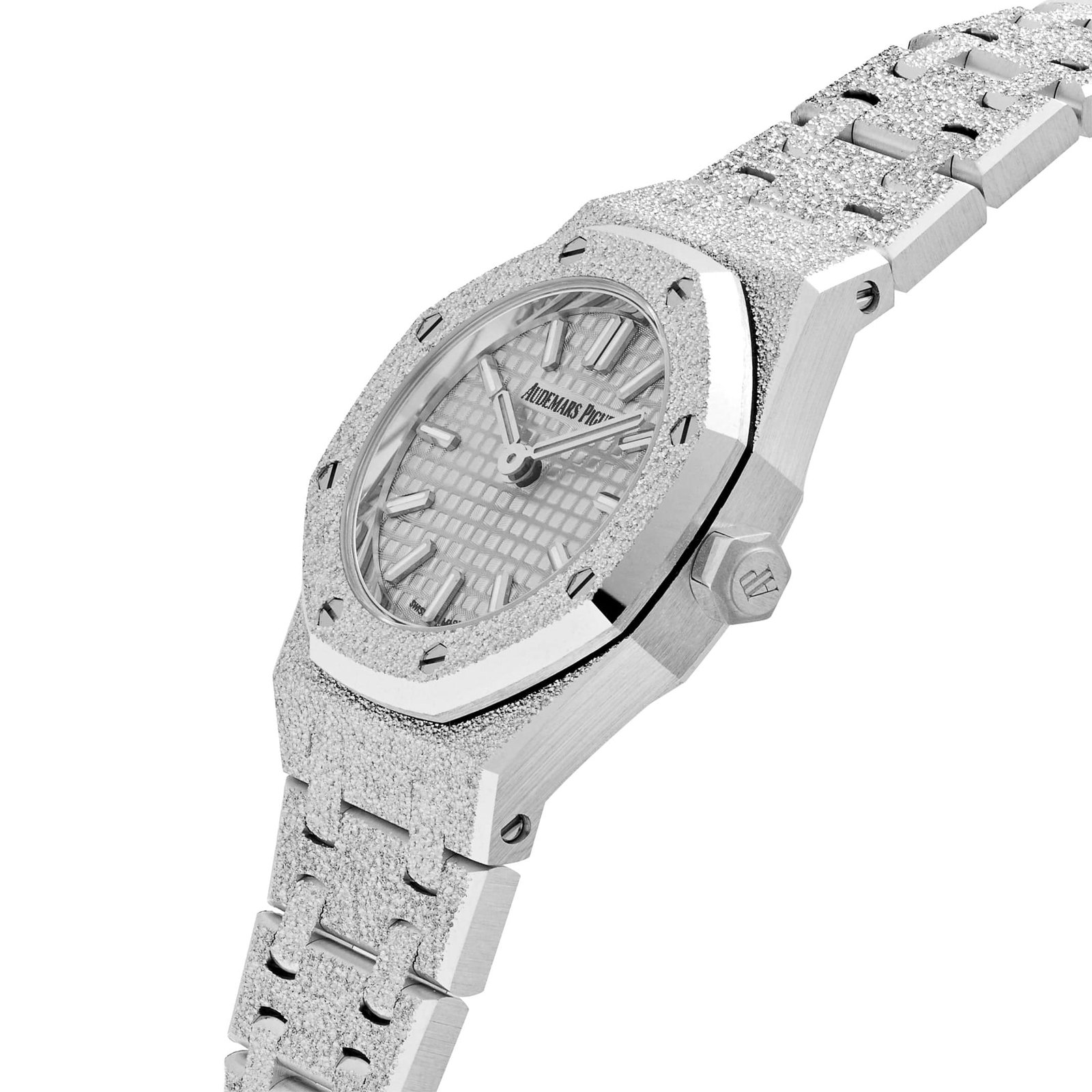 Audemars Piguet Royal Oak 67630BC.GG.1312BC.01-B 'Mini' Frosted White Gold Quartz (2025) - Image 5
