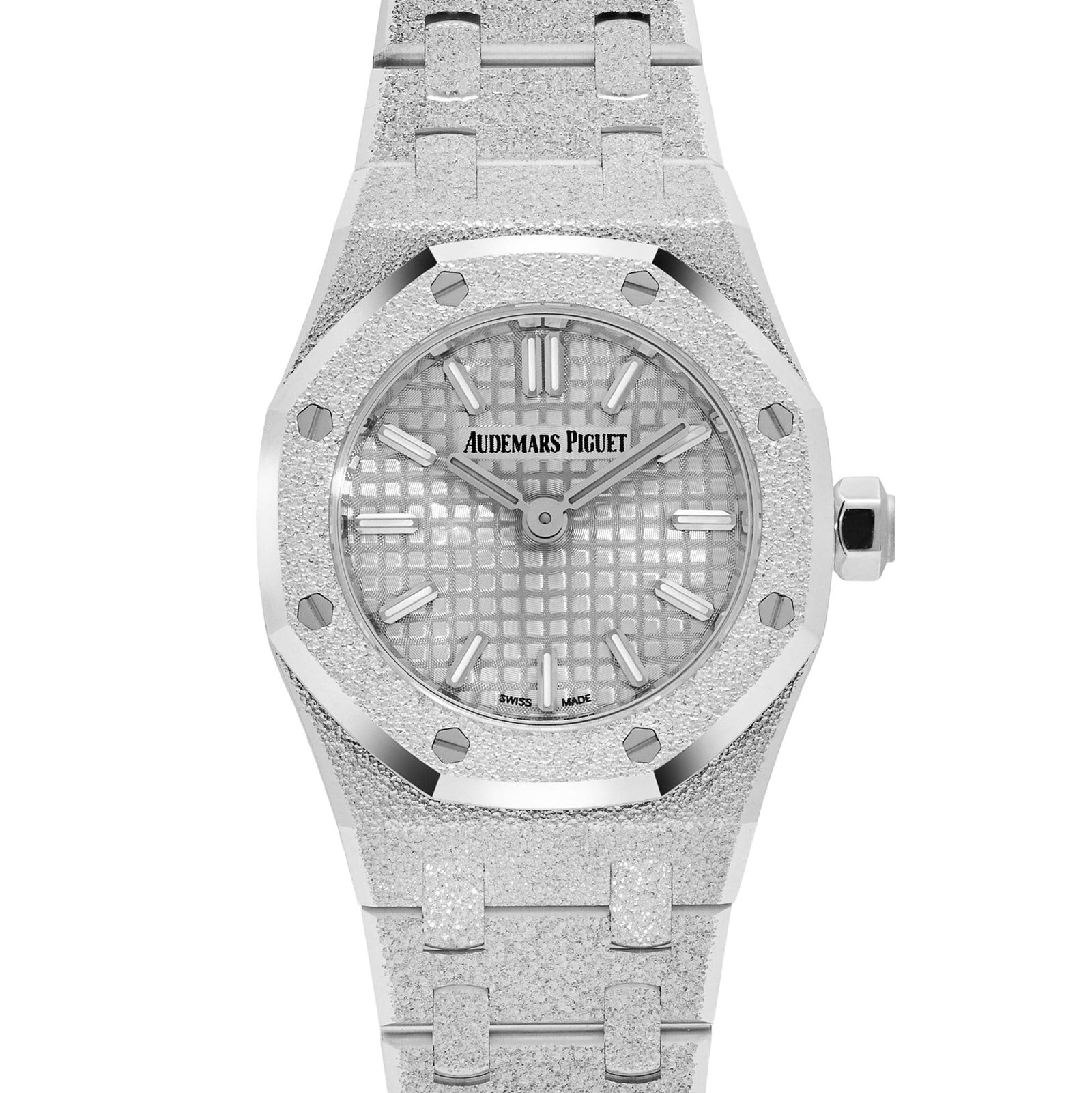 Audemars Piguet Royal Oak 67630BC.GG.1312BC.01-B 'Mini' Frosted White Gold Quartz (2025) - Image 4