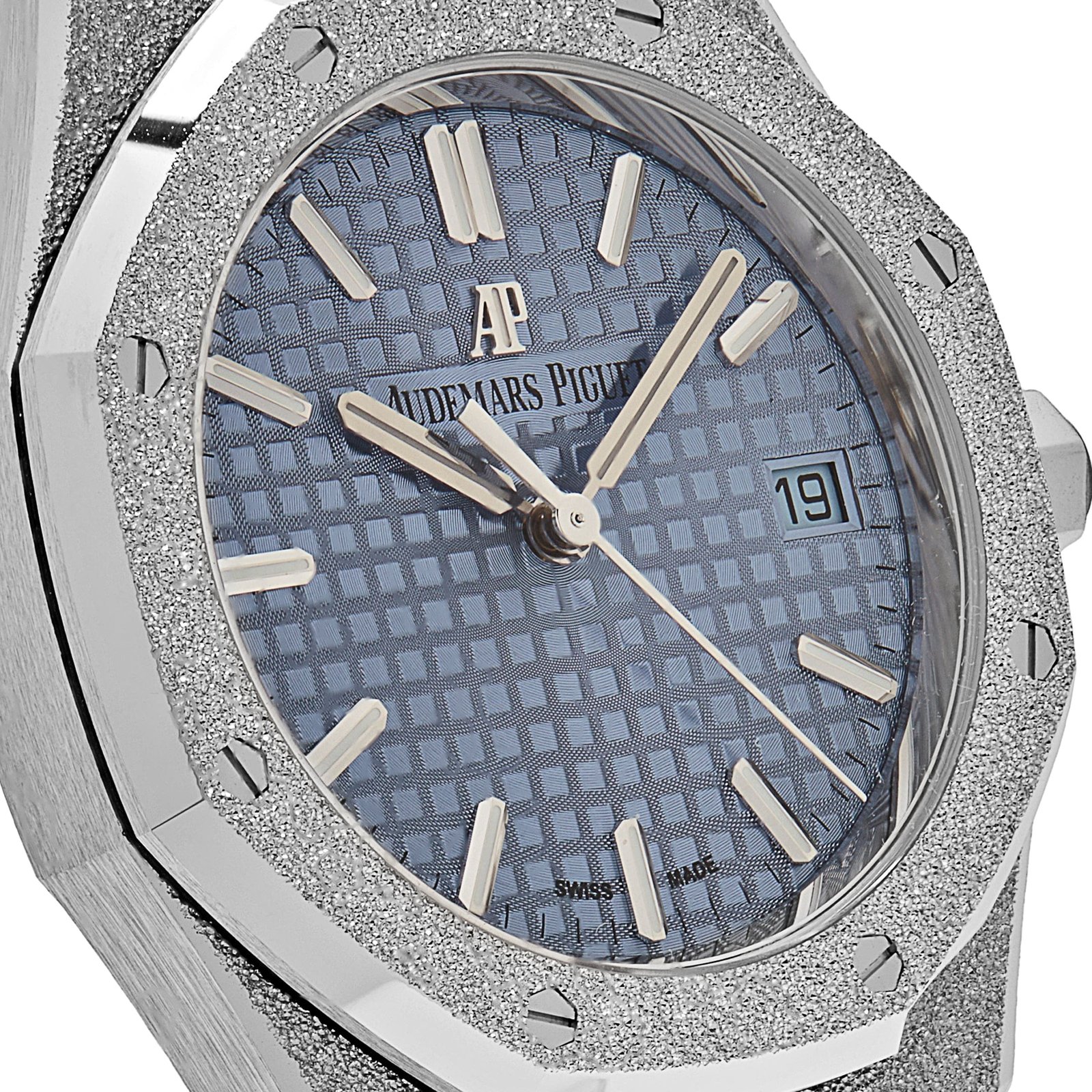 Audemars Piguet Royal Oak 77353BC.GG.1263BC.01 'Ladies' Selfwinding Frosted White Gold Light Blue Dial - Image 4
