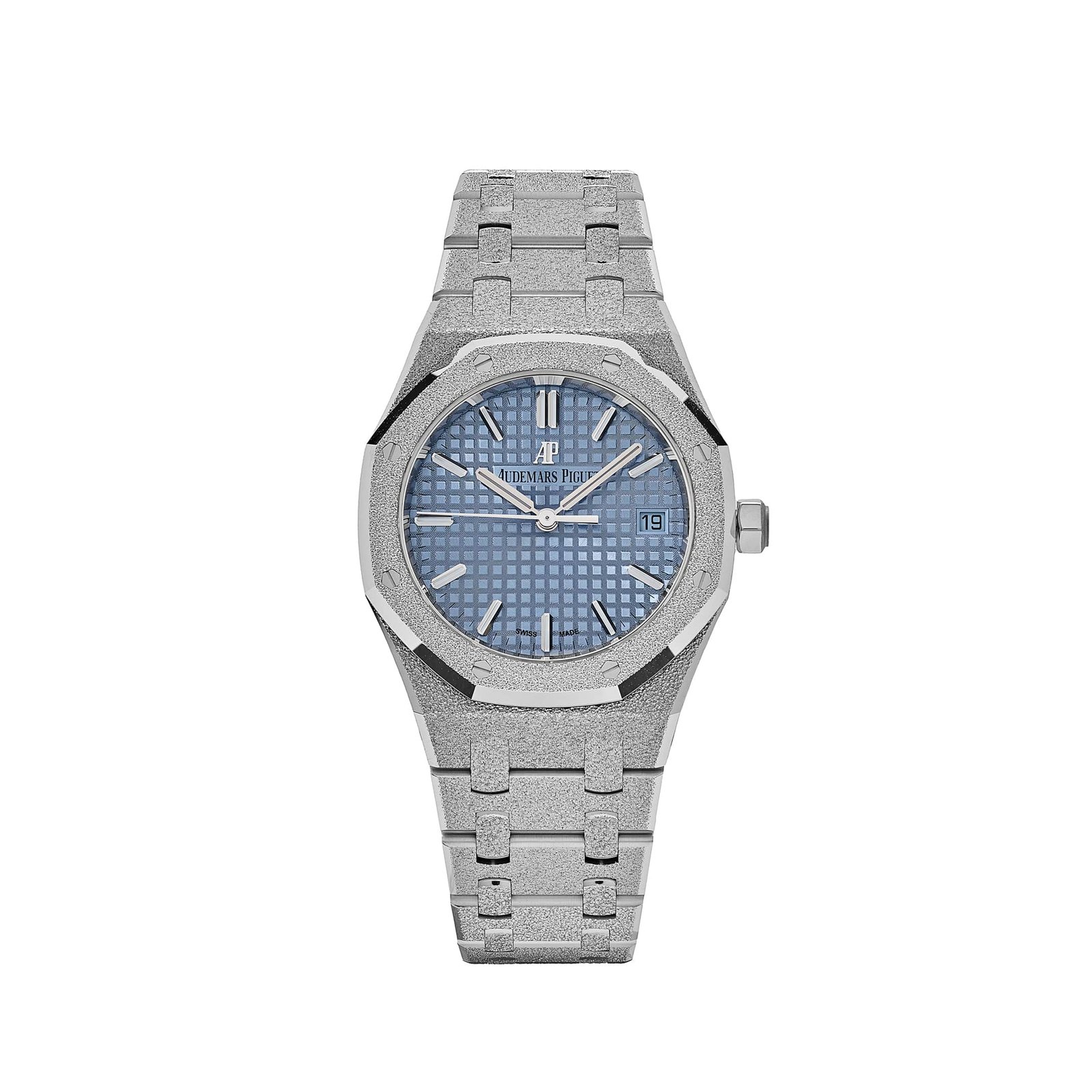 Audemars Piguet Royal Oak 77353BC.GG.1263BC.01 'Ladies' Selfwinding Frosted White Gold Light Blue Dial