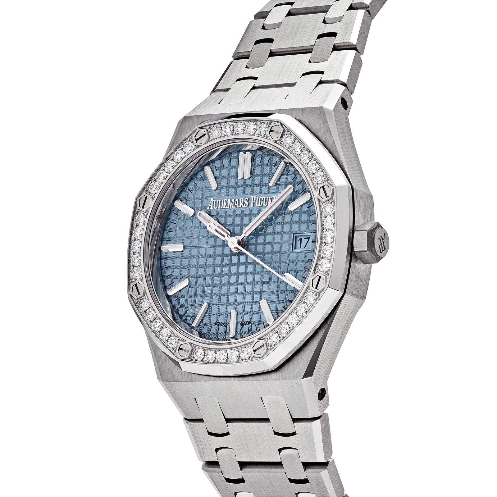 Audemars Piguet Royal Oak 77451ST.ZZ.1361ST.01 'Ladies' Selfwinding '50th Anniversary' Stainless Steel Light Blue Dial Diamond Bezel (2023) - Image 3