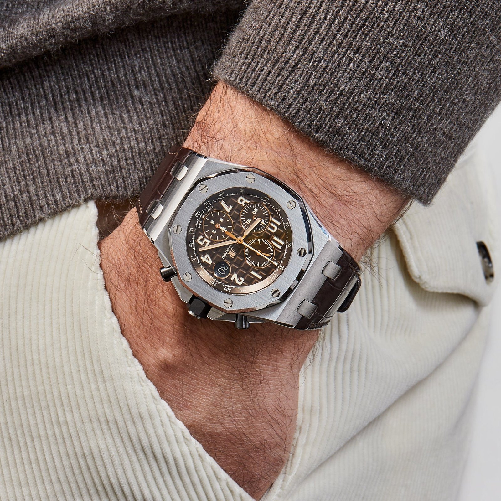 Audemars Piguet Royal Oak Offshore 26470ST.OO.A820CR.01 Chronograph Stainless Steel Brown Dial - Image 2