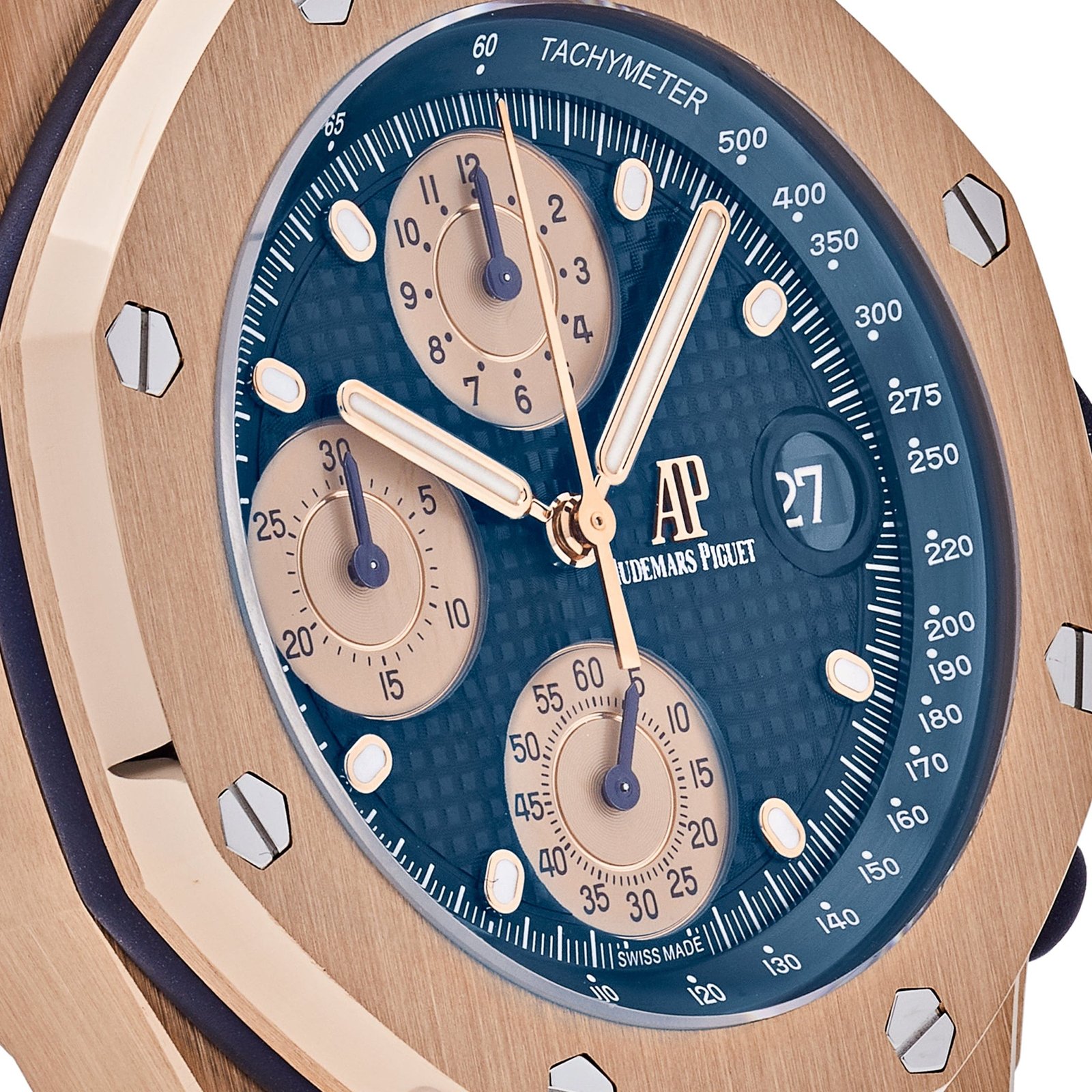 Audemars Piguet Royal Oak Offshore 26238OR.OO.2000OR.01 Chronograph 'Brick' Rose Gold Blue Dial (2024) - Image 6