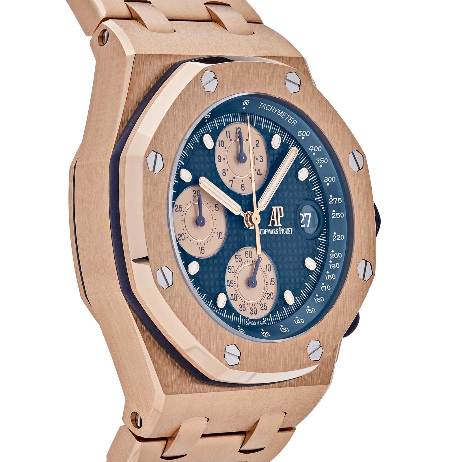 Audemars Piguet Royal Oak Offshore 26238OR.OO.2000OR.01 Chronograph 'Brick' Rose Gold Blue Dial (2024) - Image 4
